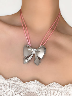 2pcs Rhinestone Bow Decor Necklace | SHEIN IN