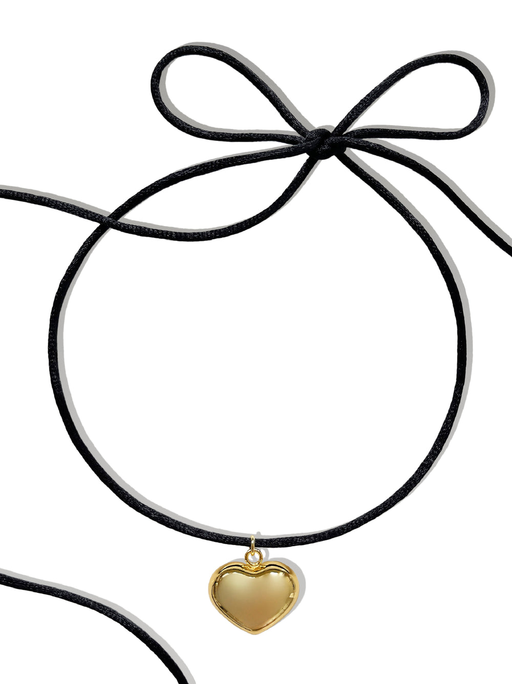 LOVER HEART SATIN CORD WRAP CHOKER