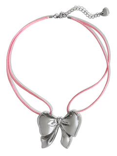 JENNIE BOW SATIN CORD NECKLACE - FIVE FOURTY NINE