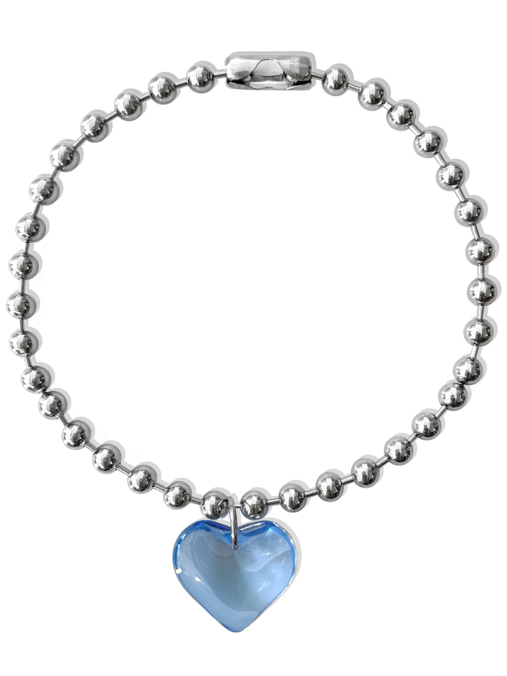 LIA HEART BALL CHAIN NECKLACE IN BLUE