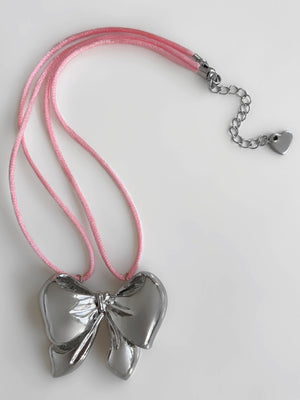 JENNIE BOW SATIN CORD NECKLACE