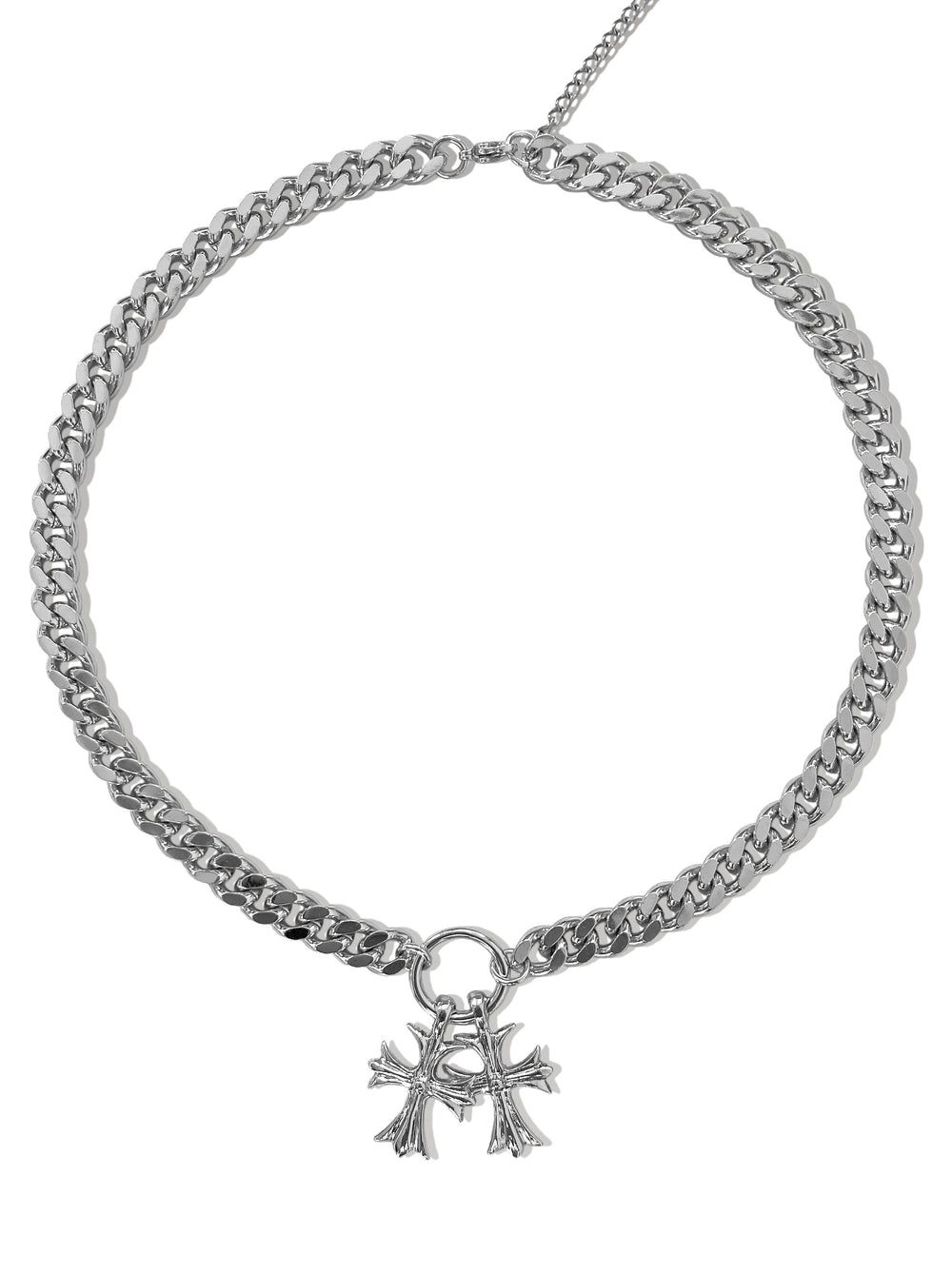 FLEUR CROSS CHAIN NECKLACE