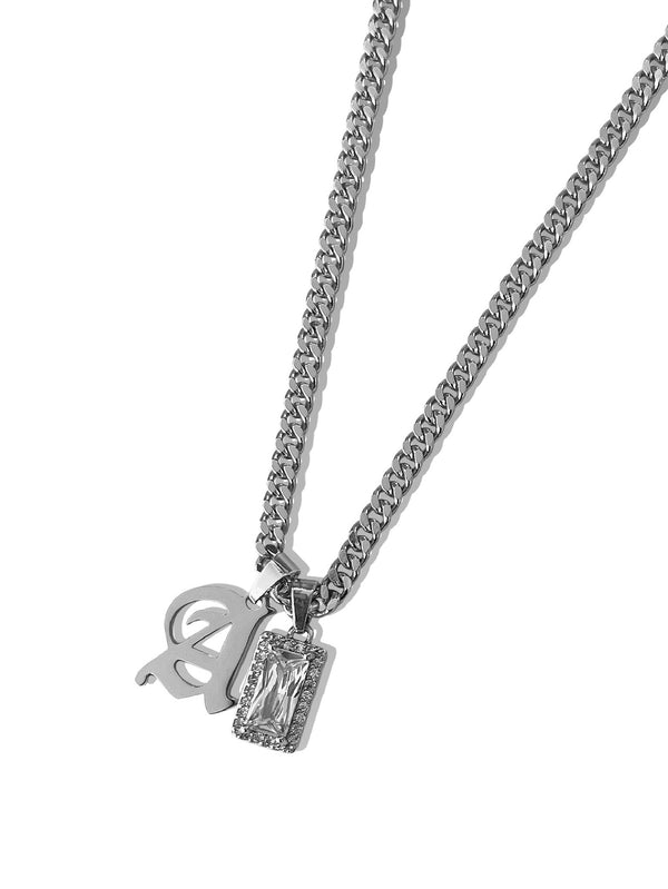 SILVER CUSTOM INITIAL CHARM CHAIN