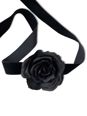 MELROSE BLACK FLOWER CHOKER NECKLACE