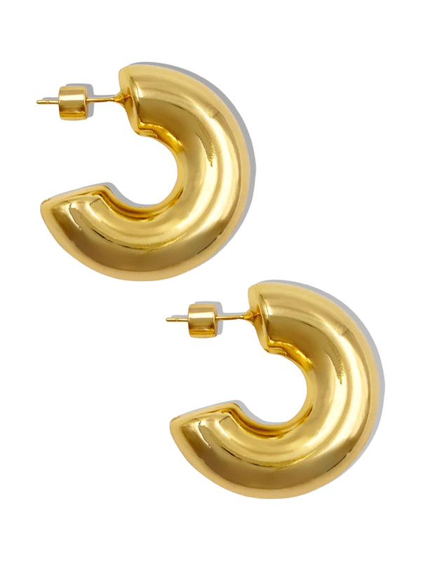 XOE GOLD BUBBLE TUBE HOOPS