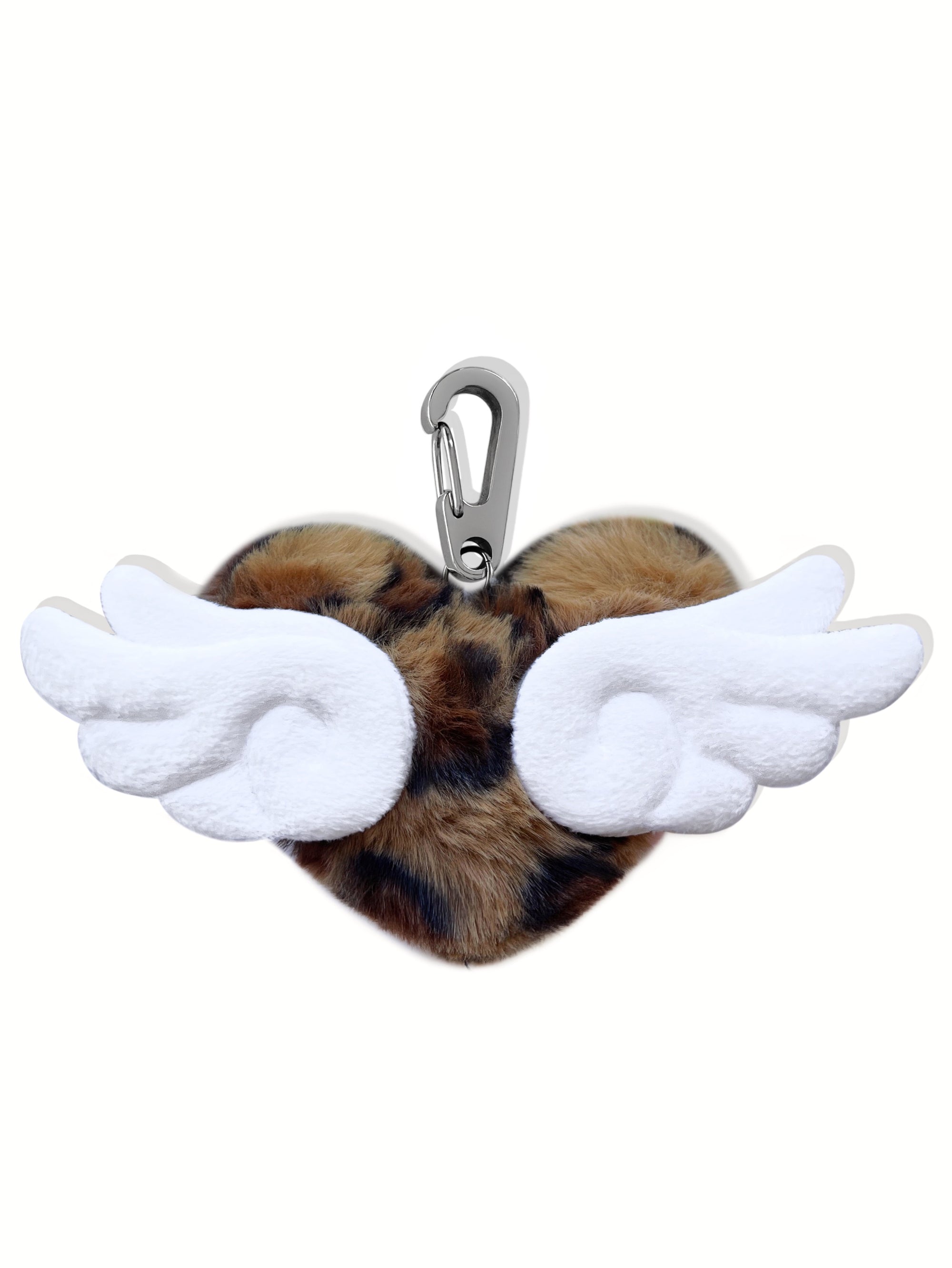 ANGEL WINGS LEOPARD HEART KEYCHAIN