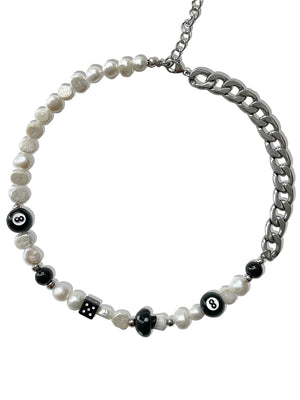 MAGIC 8 FRESHWATER HALF & HALF PEARL NECKLACE