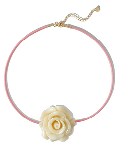 CHLOE FLOWER CORD CHOKER IN PINK