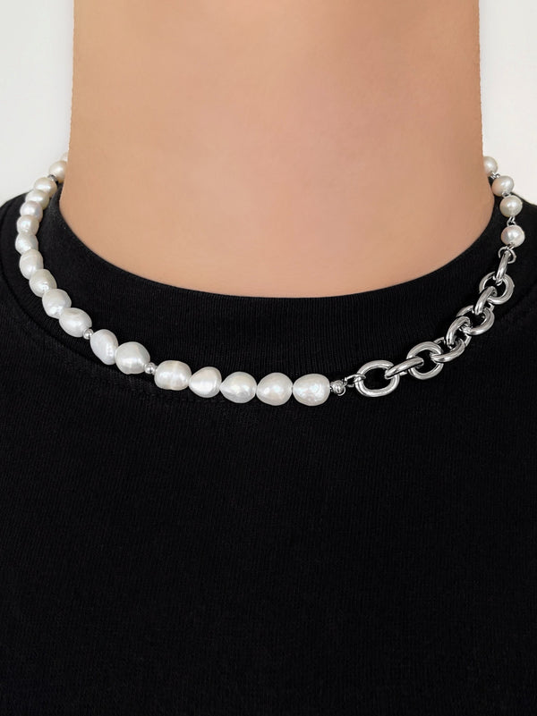 CAELUM HALF & HALF FRESHWATER PEARL NECKLACE