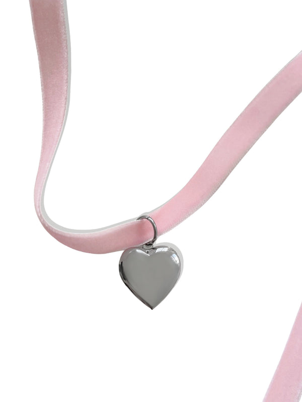 FOREVER YOURS VELVET HEART LOCKET NECKLACE