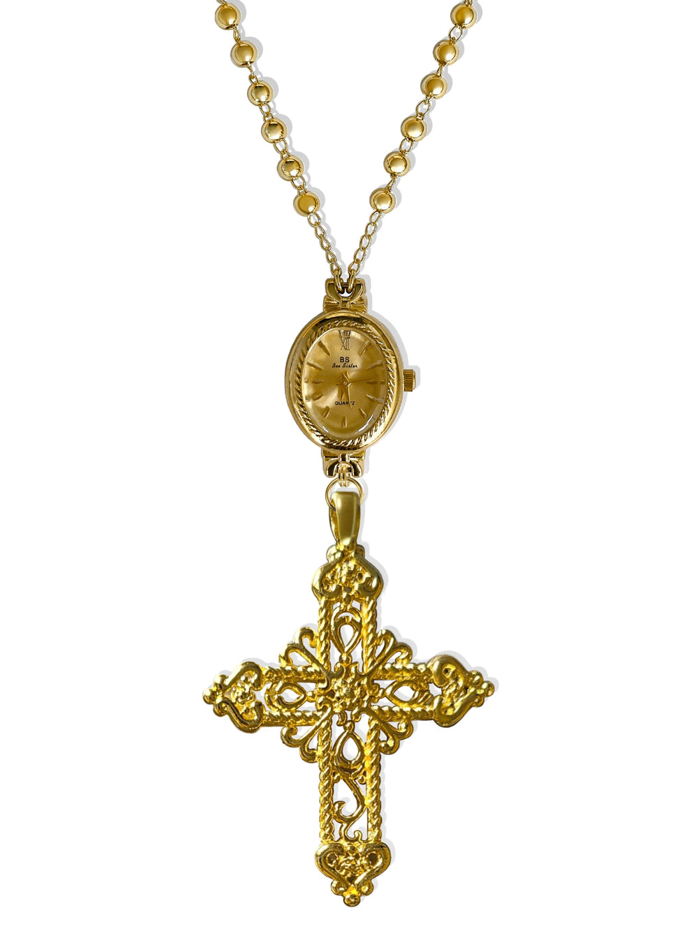 HEIRLOOM CROSS WATCH NECKLACE