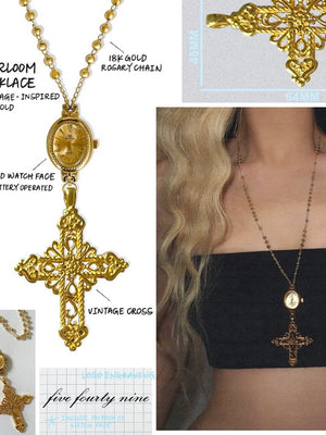 HEIRLOOM CROSS WATCH NECKLACE