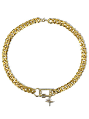 RADIANT GOLD CARABINER CHAIN NECKLACE