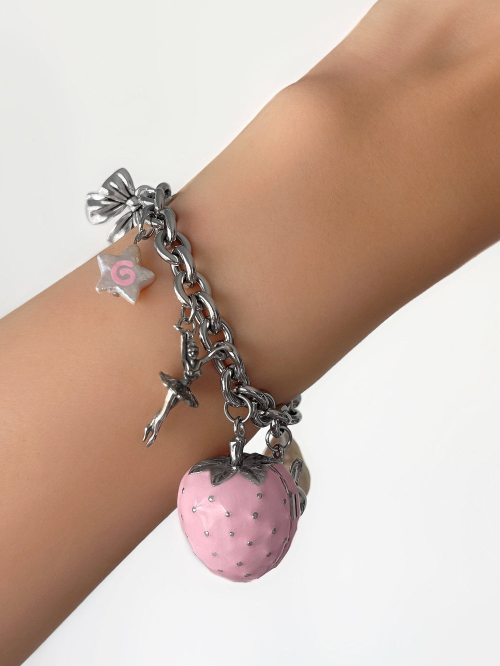 SWEETHEART STRAWBERRY LOCKET CHARM BRACELET