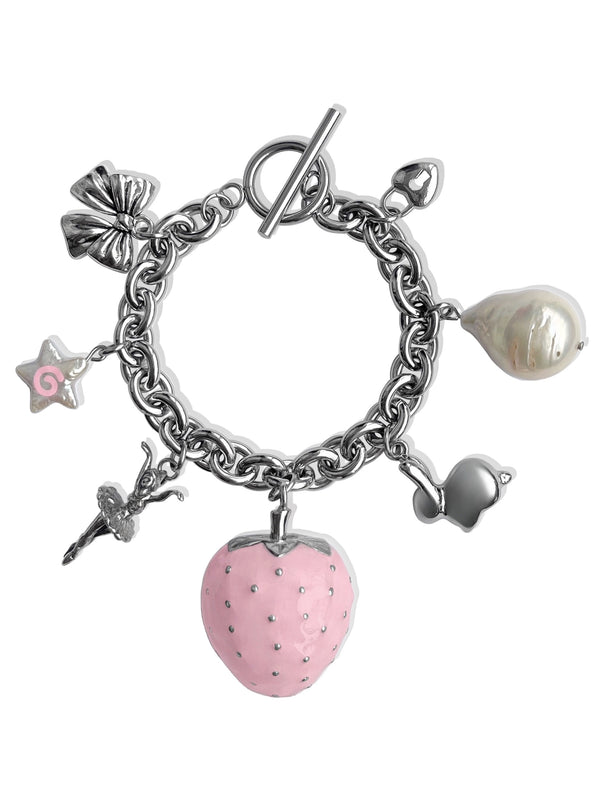 SWEETHEART STRAWBERRY LOCKET CHARM BRACELET