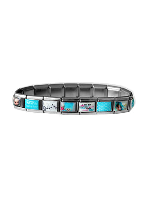 SHE LOVES TEAL CHARM BRACELET