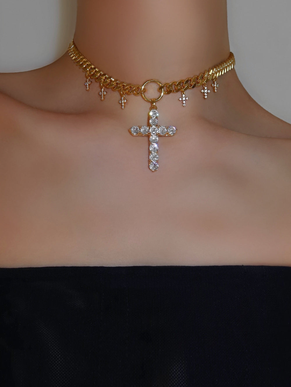 AMPARO MULTI CROSS CHAIN NECKLACE