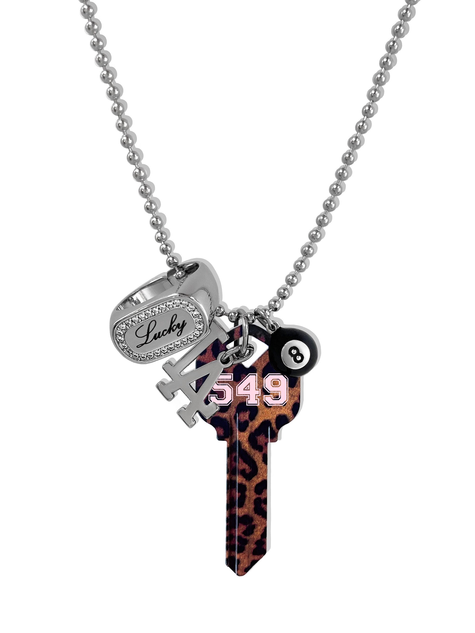 CITY OF ANGELS LEOPARD CHARM NECKLACE