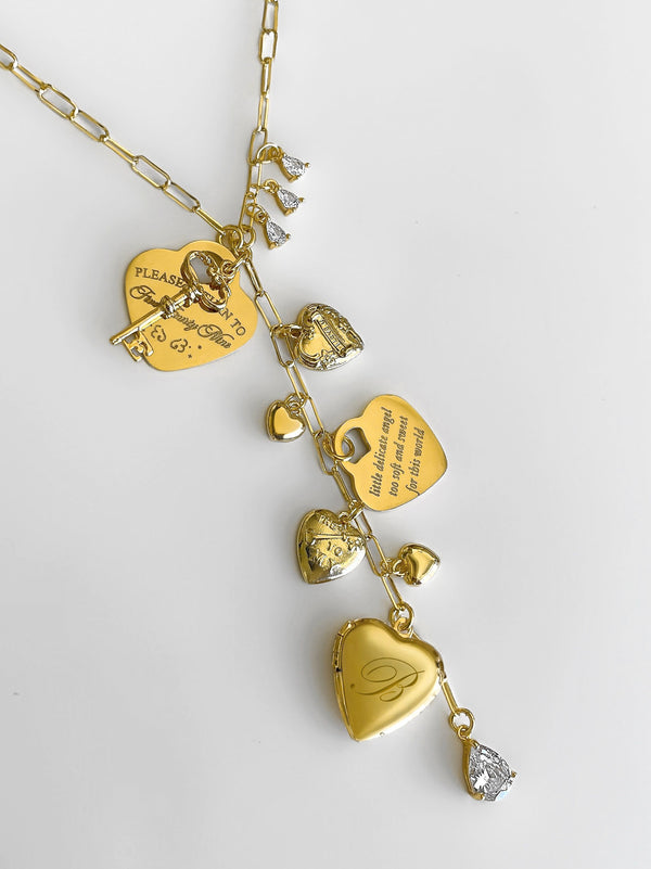 HOLD ME CLOSE CHARM LARIAT NECKLACE