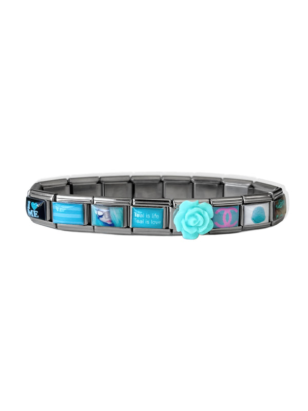 I <3 TEAL CHARM BRACELET