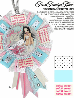 LUCKY LITTLE THINGS RIBBON BADGE KEYCHAIN