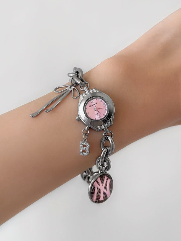 ON THE WAY CUSTOM WATCH BRACELET IN PINK