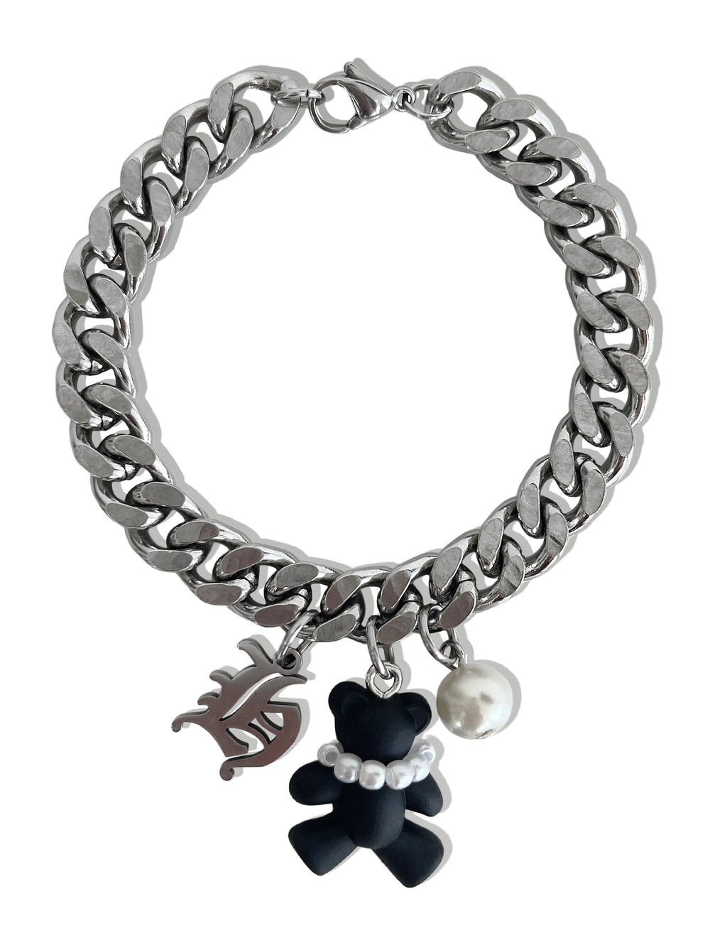 BLACK TEDDY CUSTOM CHARM BRACELET