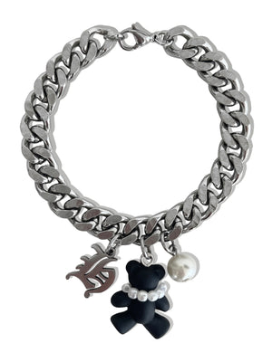 BLACK TEDDY CUSTOM CHARM BRACELET