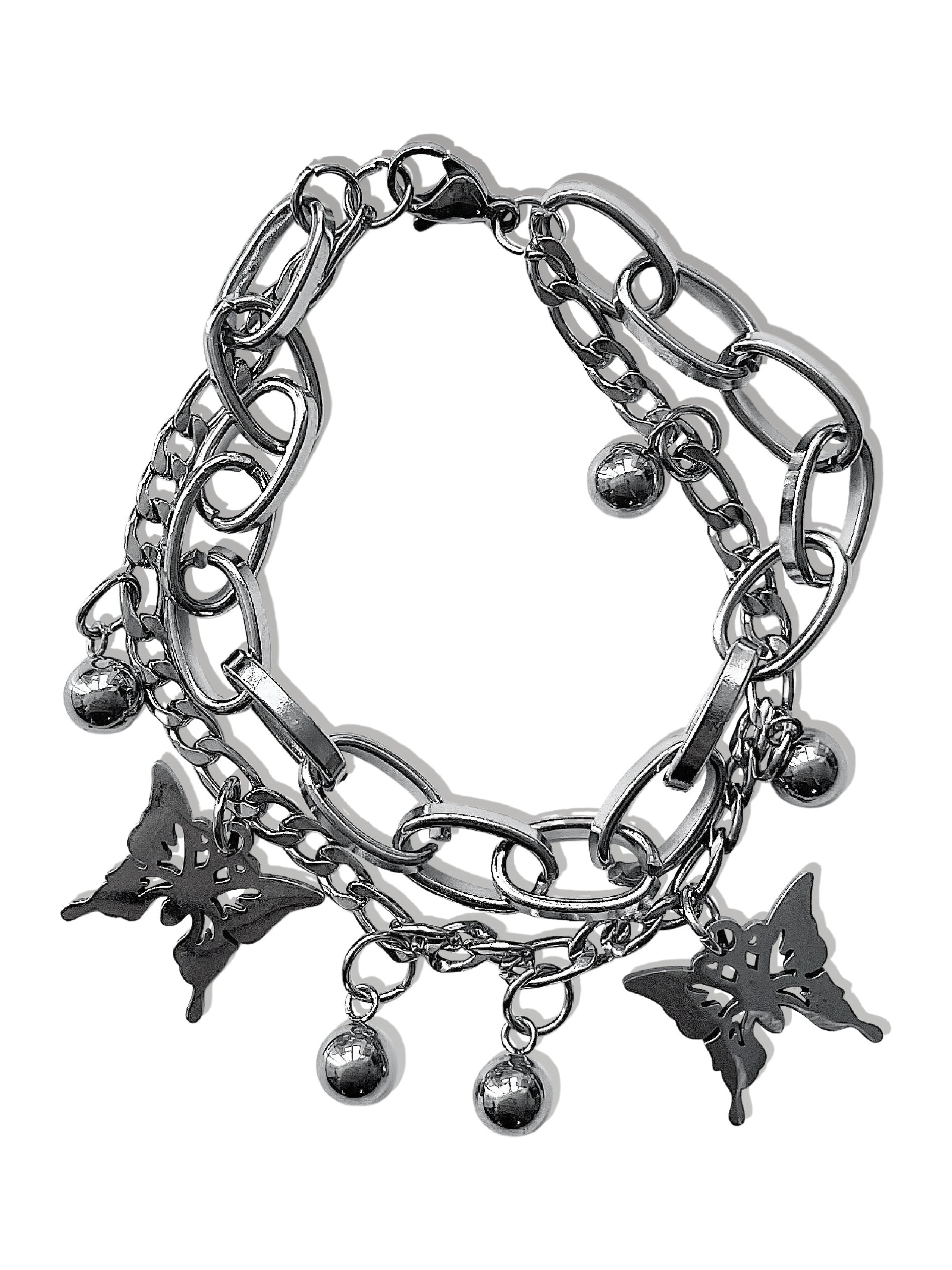 Sterling Silver Butterflies Chain Bracelet - JFS00620040 - Fossil