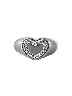 LOML HEART SIGNET RING