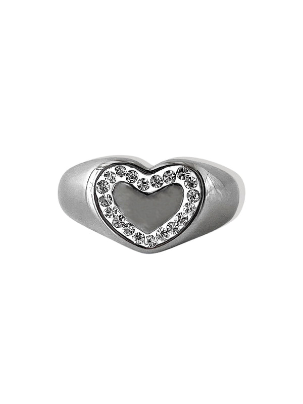 LOML HEART SIGNET RING