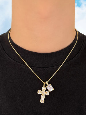 POSITANO GOLD CROSS NECKLACE