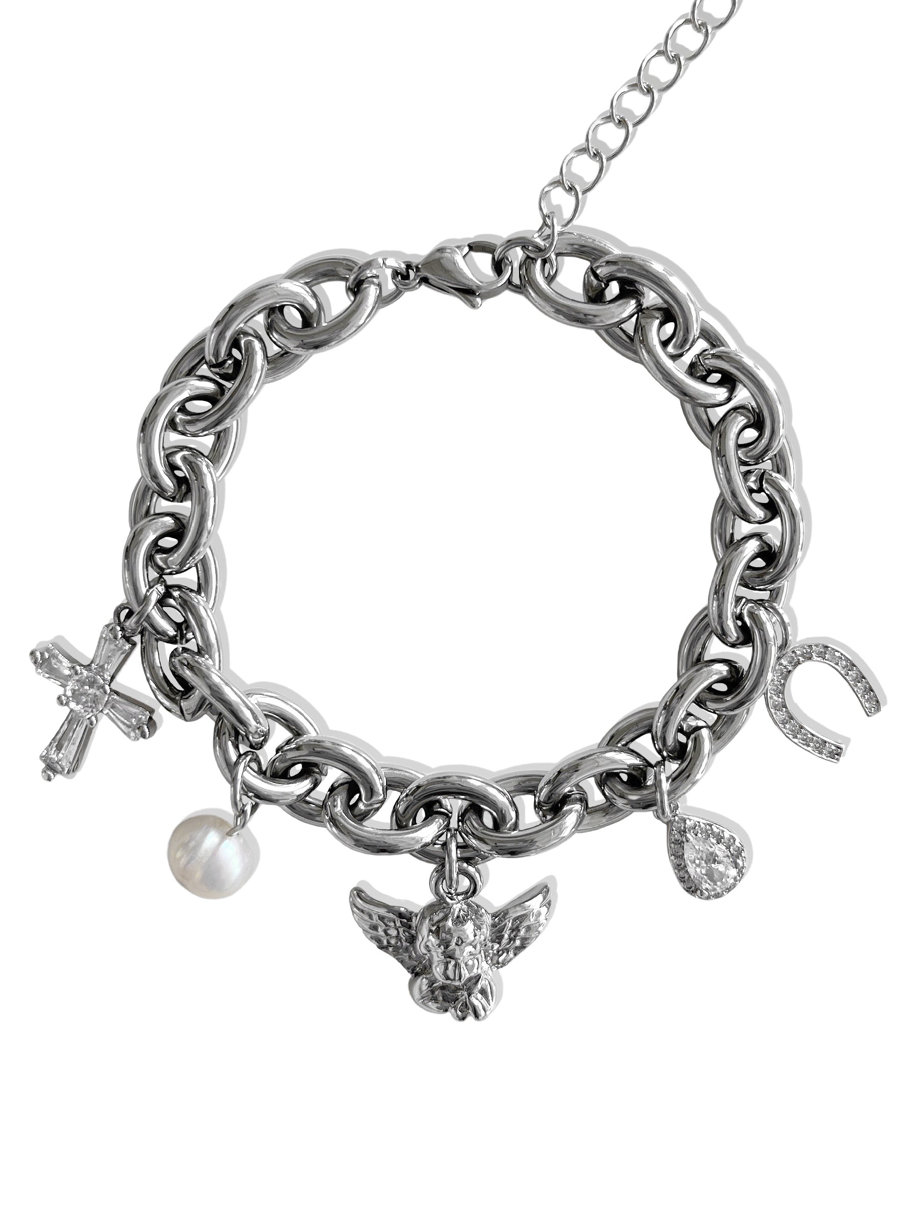 Double Link Charm Bracelet for teens and adults in size 8