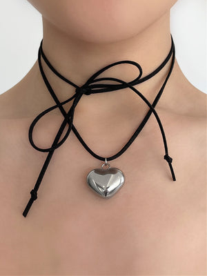 LUV U HEART SUEDE WRAP CHOKER