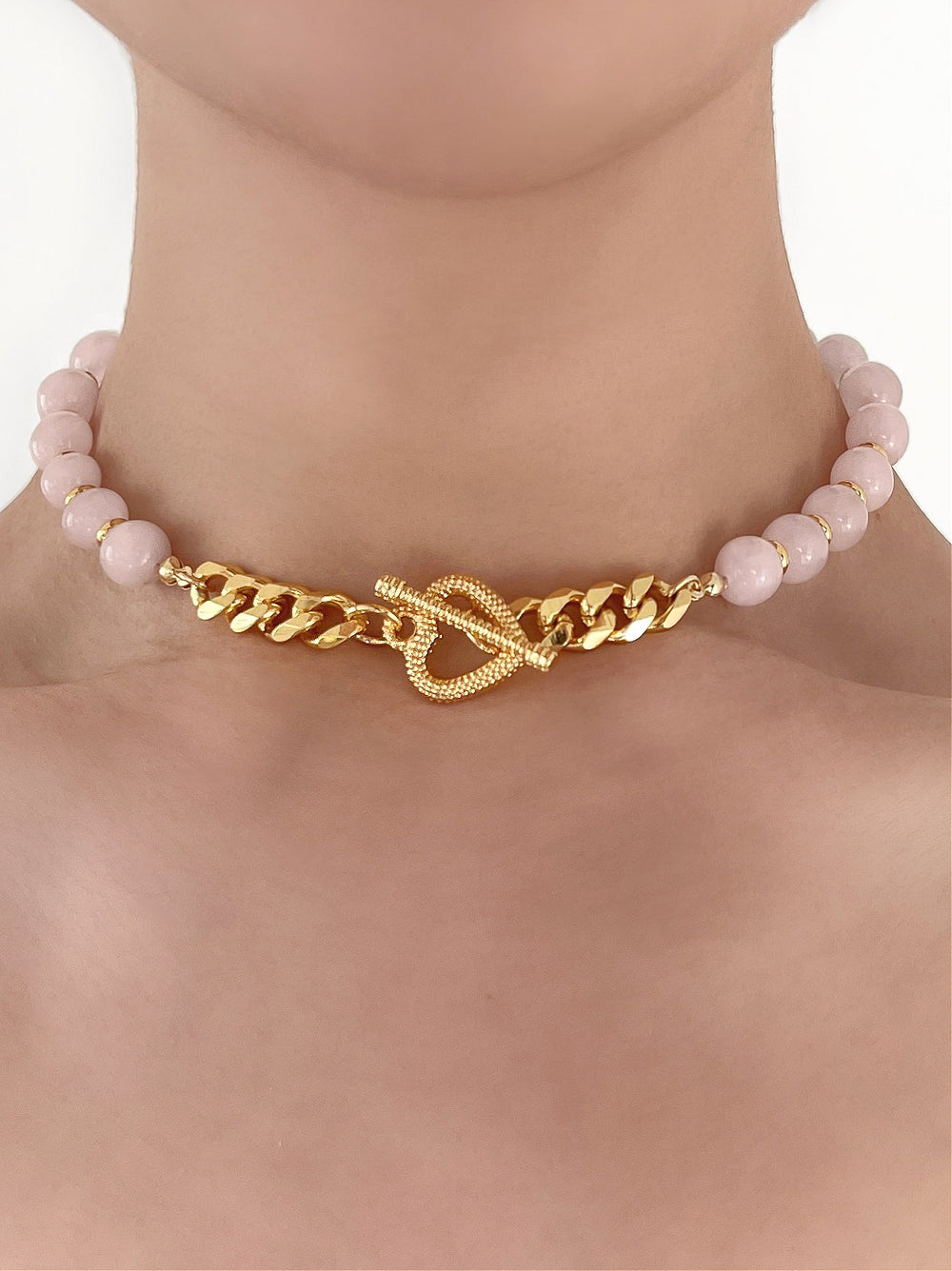 ADORE YOU ROSE QUARTZ CRYSTAL NECKLACE