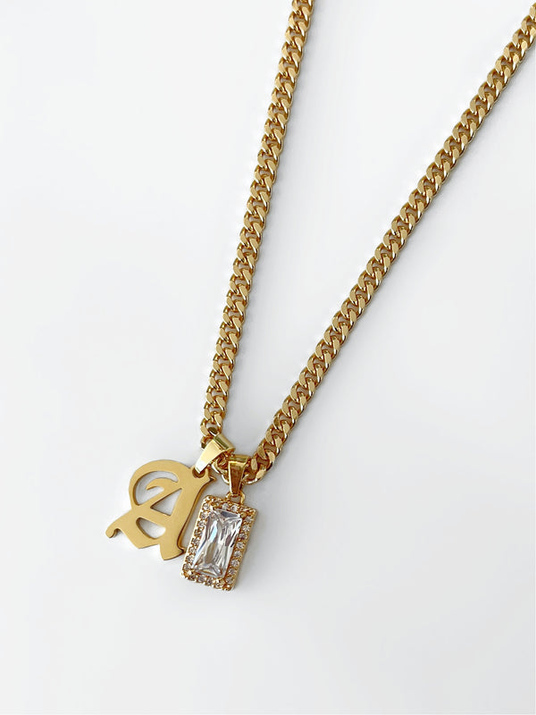 GOLD CUSTOM INITIAL CHARM CHAIN