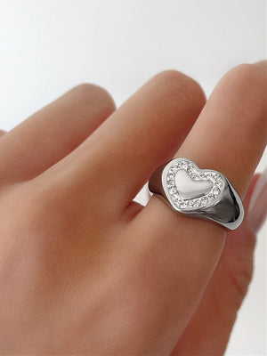 LOML HEART SIGNET RING