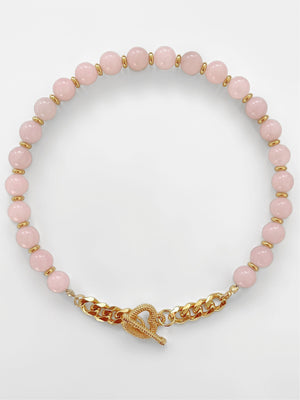 ADORE YOU ROSE QUARTZ CRYSTAL NECKLACE