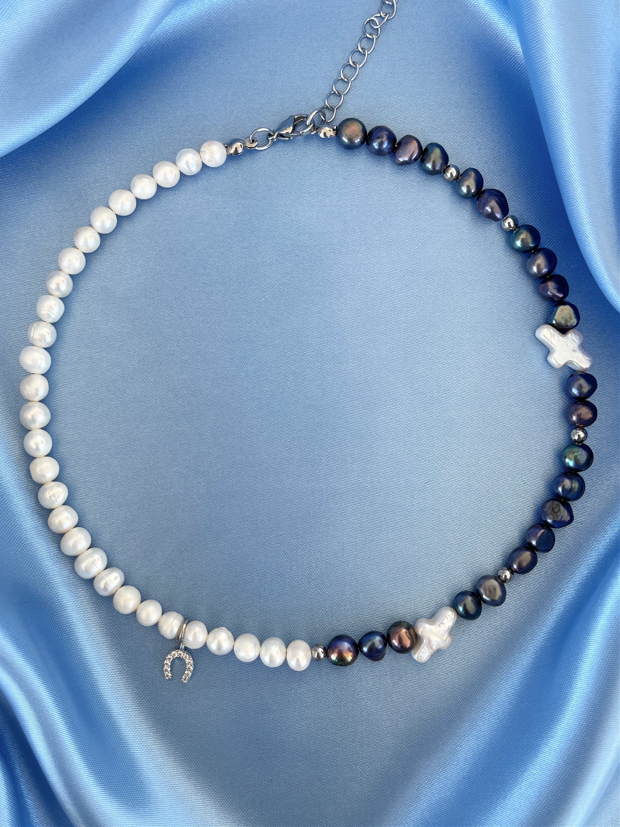 LUCKY ME HALF & HALF FRESHWATER PEARL NECKLACE