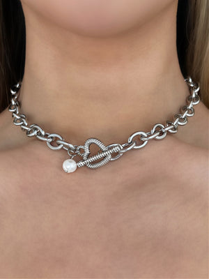 BEV HILLS HEART TOGGLE CHAIN NECKLACE
