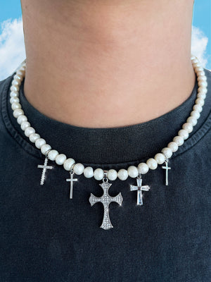 CROSSING PATHS FRESHWATER PEARL NECKLACE