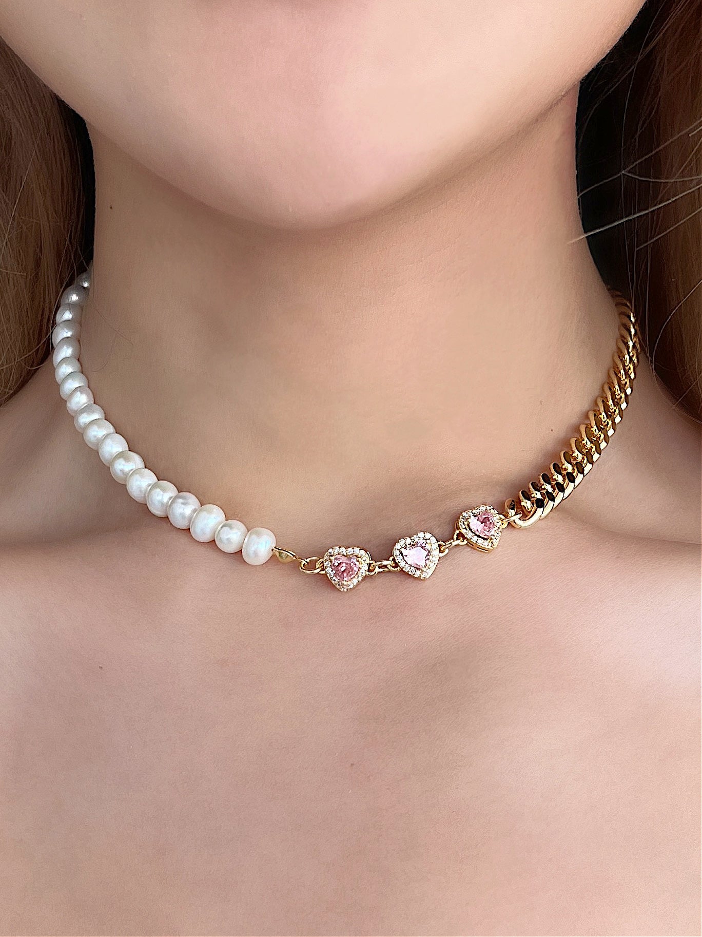 Double Layer Pearl Necklace, Flower Pendant, Gold Chain Necklace, Half  Pearl Half Gold Choker, 2 Strand Necklace, Dainty Statement Necklace - Etsy  | Layered pearl necklace, Necklace, Statement necklace