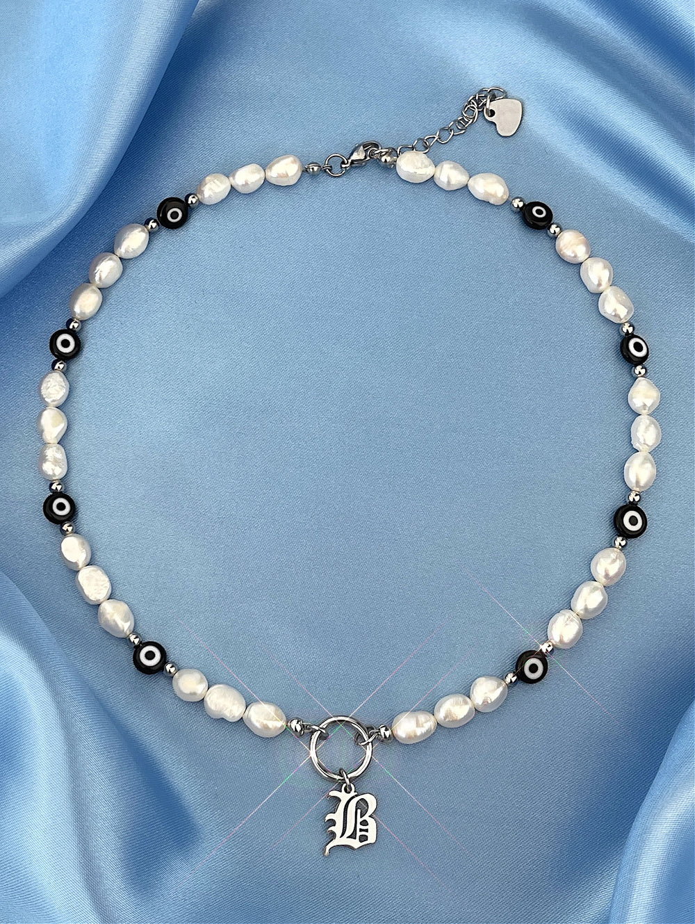 CUSTOM EVIL EYE FRESHWATER PEARL NECKLACE