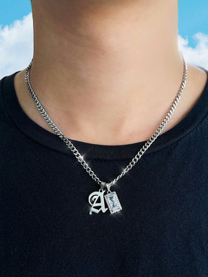 SILVER CUSTOM INITIAL CHARM CHAIN