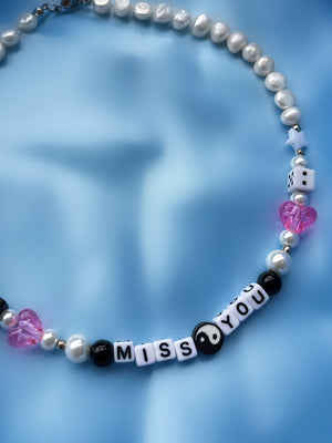 MISS YOU CUSTOM FRESHWATER PEARL NECKLACE