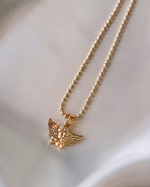 Buy Aesthetic Gold Angel Necklace, Vintage Gold Cupid Necklace, Romantic  Heavenly Pendant , Guardian Angel Chain Necklace, Dainty Charm Pendannt  Online in India - Etsy